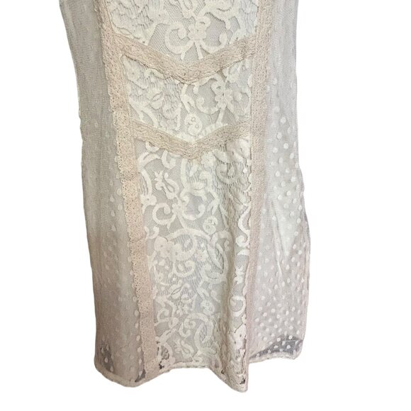 American Eagle Outfitters Off White Lined Lace Dress Size 4 - Picture 3 of 7
